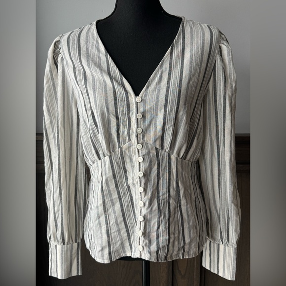 love sadie Tops - Love Sadie boho Button-Down Striped Blouse nwot large